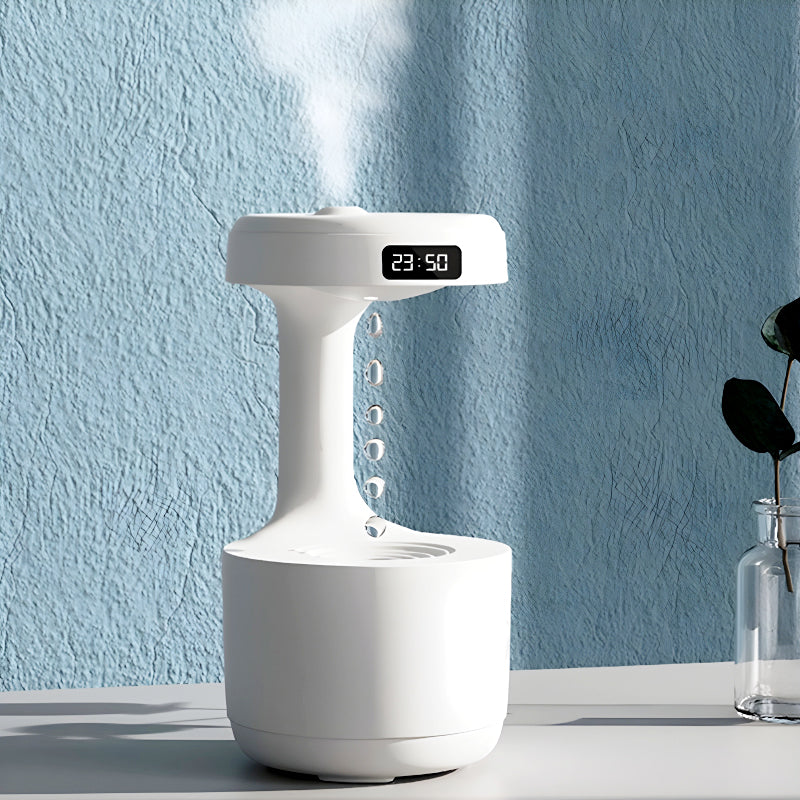 600ml Anti-Gravity Cool Mist Humidifier With Clock & Aroma Diffuser For Office And Bedroom