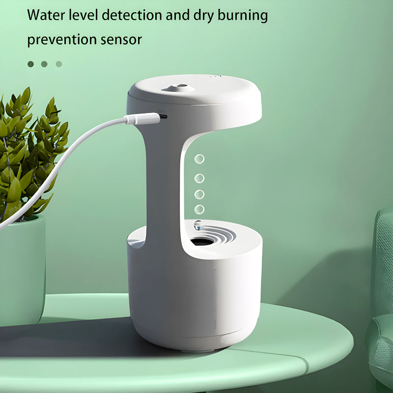 600ml Anti-Gravity Cool Mist Humidifier With Clock & Aroma Diffuser For Office And Bedroom