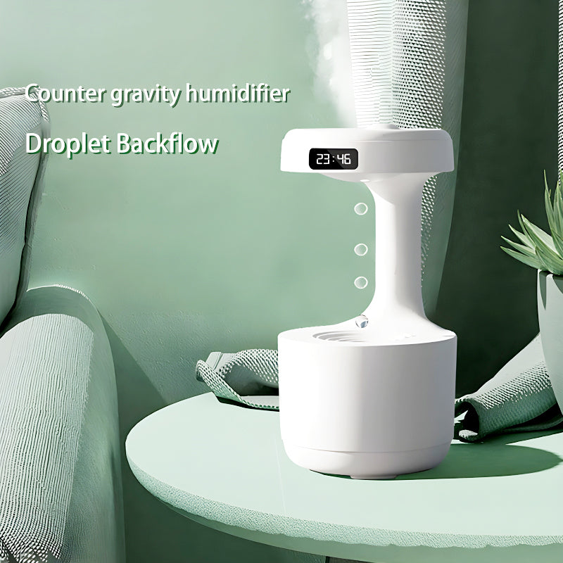 600ml Anti-Gravity Cool Mist Humidifier With Clock & Aroma Diffuser For Office And Bedroom