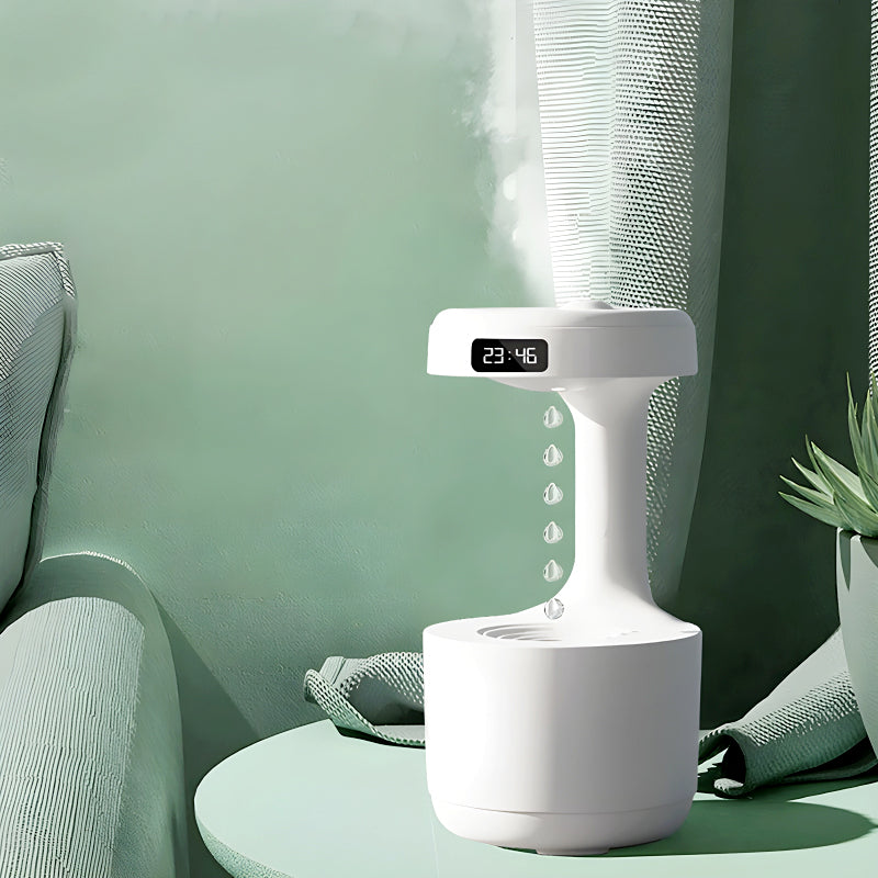 600ml Anti-Gravity Cool Mist Humidifier With Clock & Aroma Diffuser For Office And Bedroom