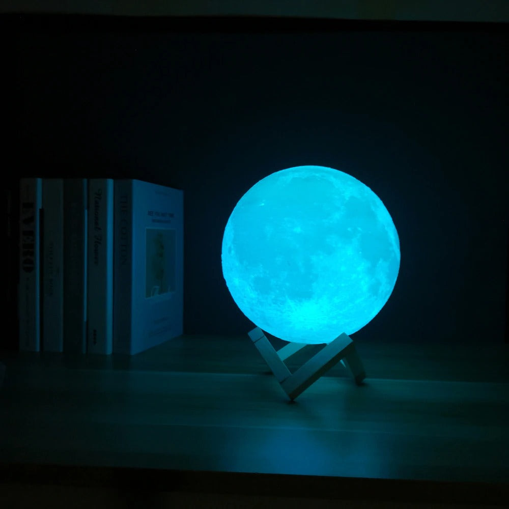 Moon Lamp 3D Print Moonlight LED Rechargeable Table Desk Lamp 12CM With Remote