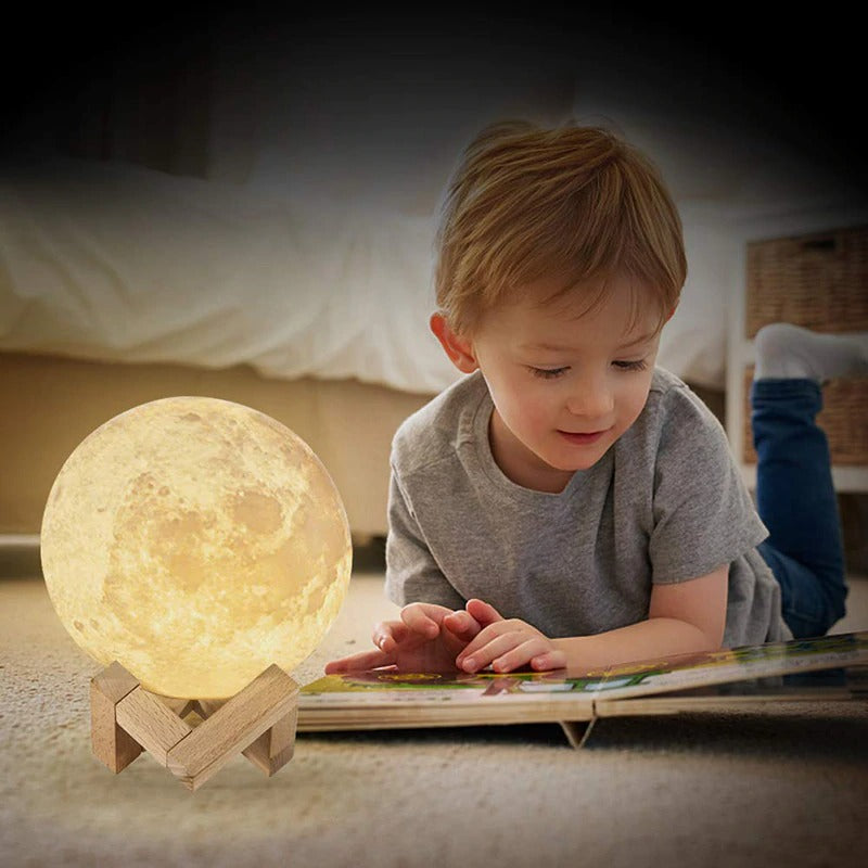 Moon Lamp 3D Print Moonlight LED Rechargeable Table Desk Lamp 12CM With Remote