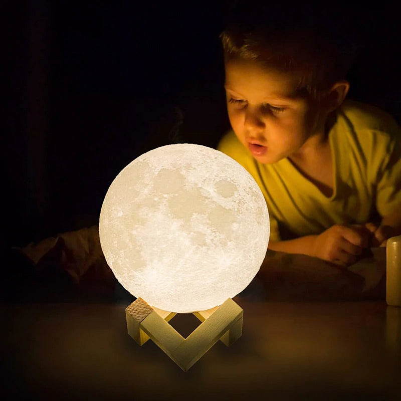 Moon Lamp 3D Print Moonlight LED Rechargeable Table Desk Lamp 12CM With Remote