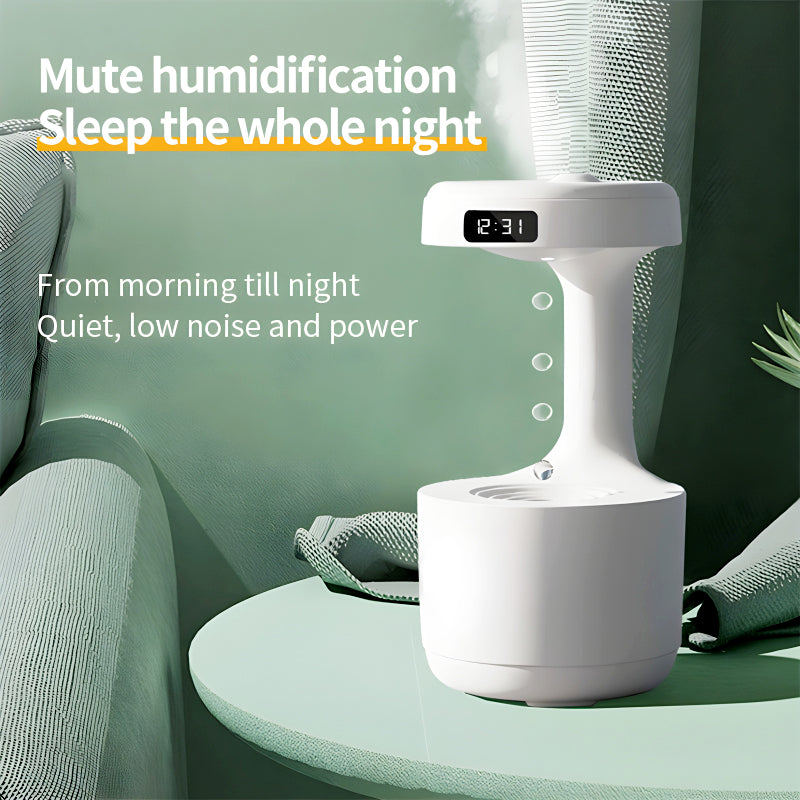 600ml Anti-Gravity Cool Mist Humidifier With Clock & Aroma Diffuser For Office And Bedroom