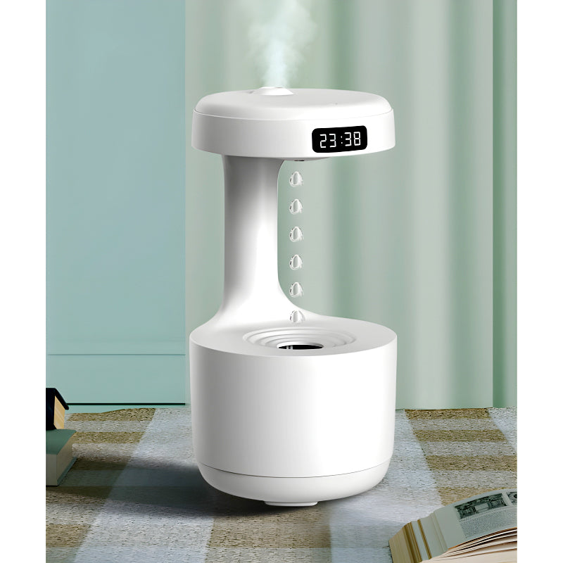 600ml Anti-Gravity Cool Mist Humidifier With Clock & Aroma Diffuser For Office And Bedroom