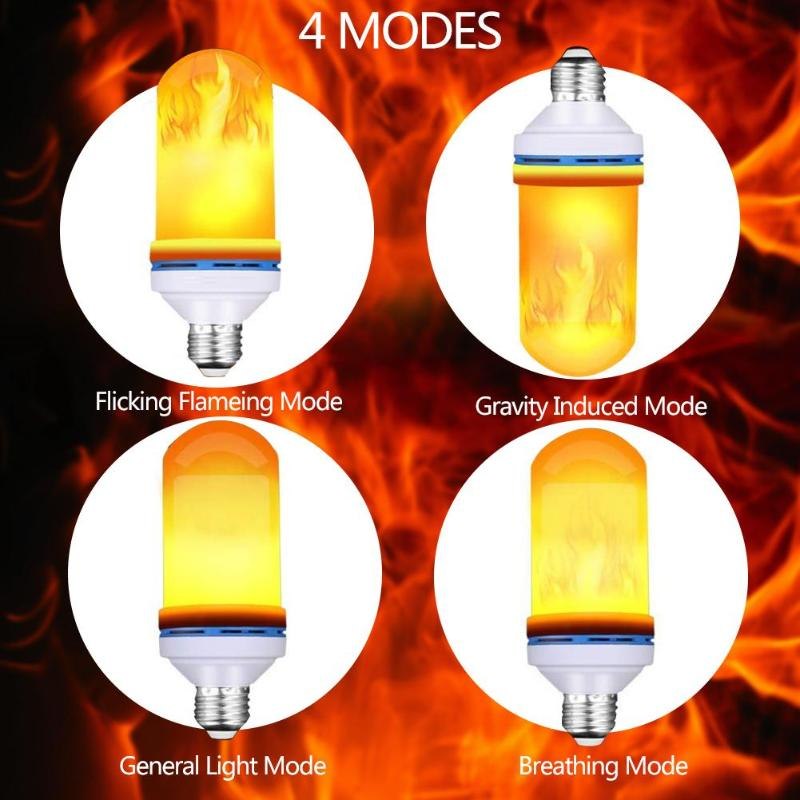 Flame Lamp E27 LED Fire Effect Bulb Home Decoration Night Light