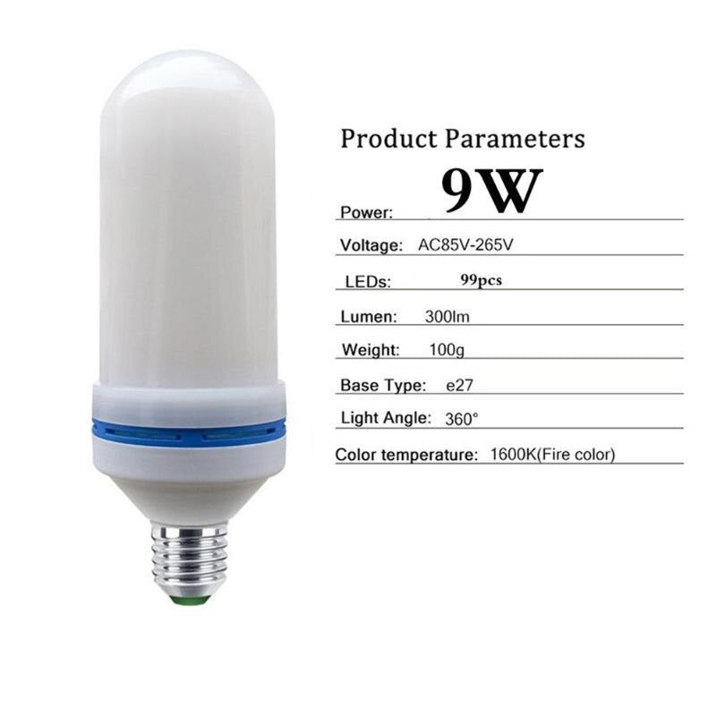 Flame Lamp E27 LED Fire Effect Bulb Home Decoration Night Light