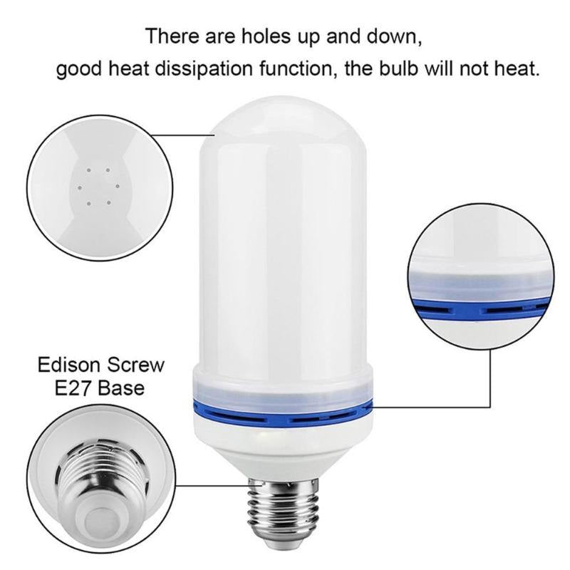 Flame Lamp E27 LED Fire Effect Bulb Home Decoration Night Light